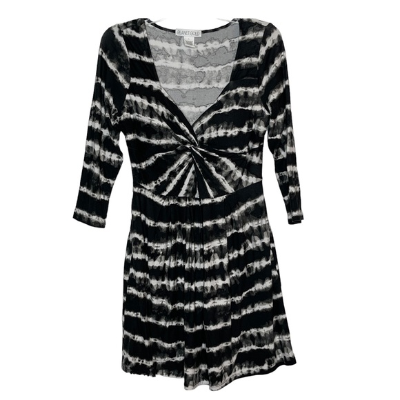 Planet Gold Junior's Dress Twisted Knot Tie Dye Long Sleeves Size L - Picture 1 of 7